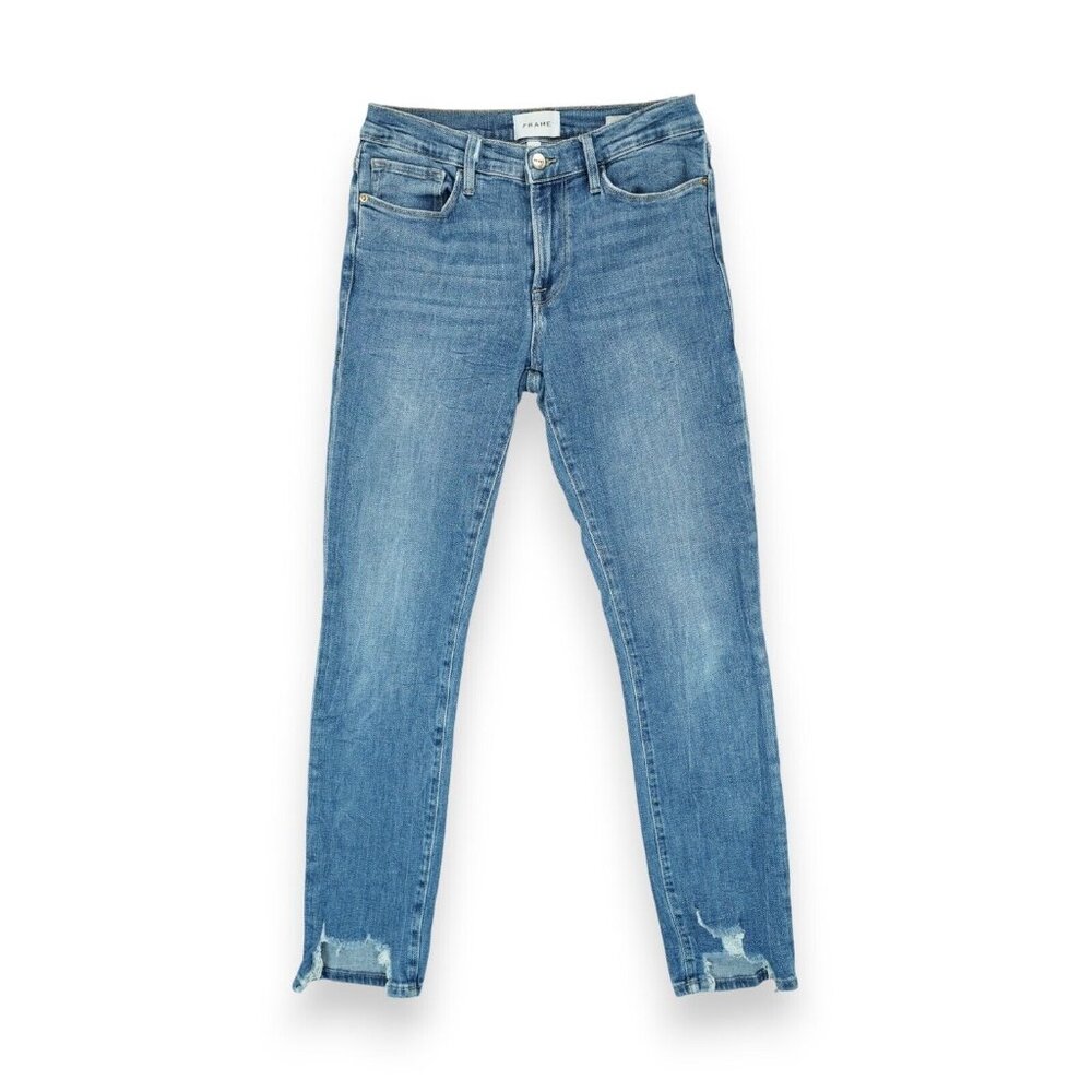 Frame Le Skinny De Jeanne Women’s Size 28 Blue Skinny Stretch Low Rise Jean